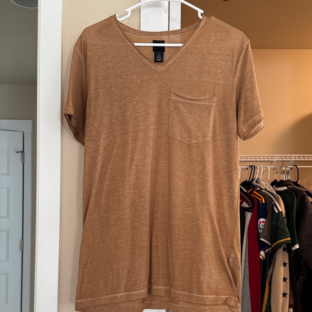 H&M Men's Brown V-Neck T-Shirt